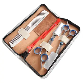 

6Pcs Home Salon Hair Cutting Thinning Shear Scissors Comb Clips Haircut Kit Comes with storage bag, easy to store and carry.nice
