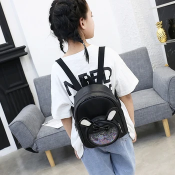 

Best selling daily small fresh backpack funny bag lovely schoolgirl kid school children leather trend bow backpack for girls
