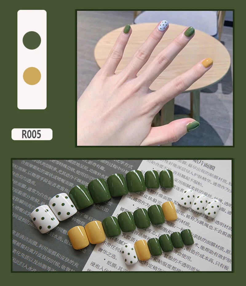 24 шт./кор. советы для дизайна ногтей накладные ногти художественные советы круглой формы полное покрытие маникюр поддельные прозрачные ногти короткий наконечник инструменты для дизайна ногтей 30 дизайнов