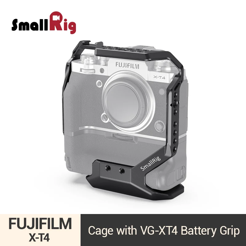

SmallRig Camera Cage for FUJIFILM X-T4 with VG-XT4 Vertical Battery Video Shooting Cage Kit With Cold Shoe & NATO Rail- 2810