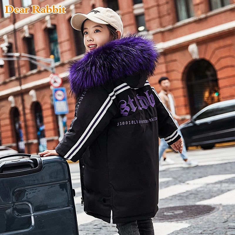 

2019 Children Down Jackets Girl Long Fund Western Style Thickening In Will Children's Garment Girl Winter Clothes Loose Coat