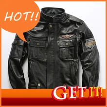 Зимняя и Осенняя мужская куртка из натуральной кожи 007th anniversary War Police, Высококачественная брендовая куртка из воловьей кожи