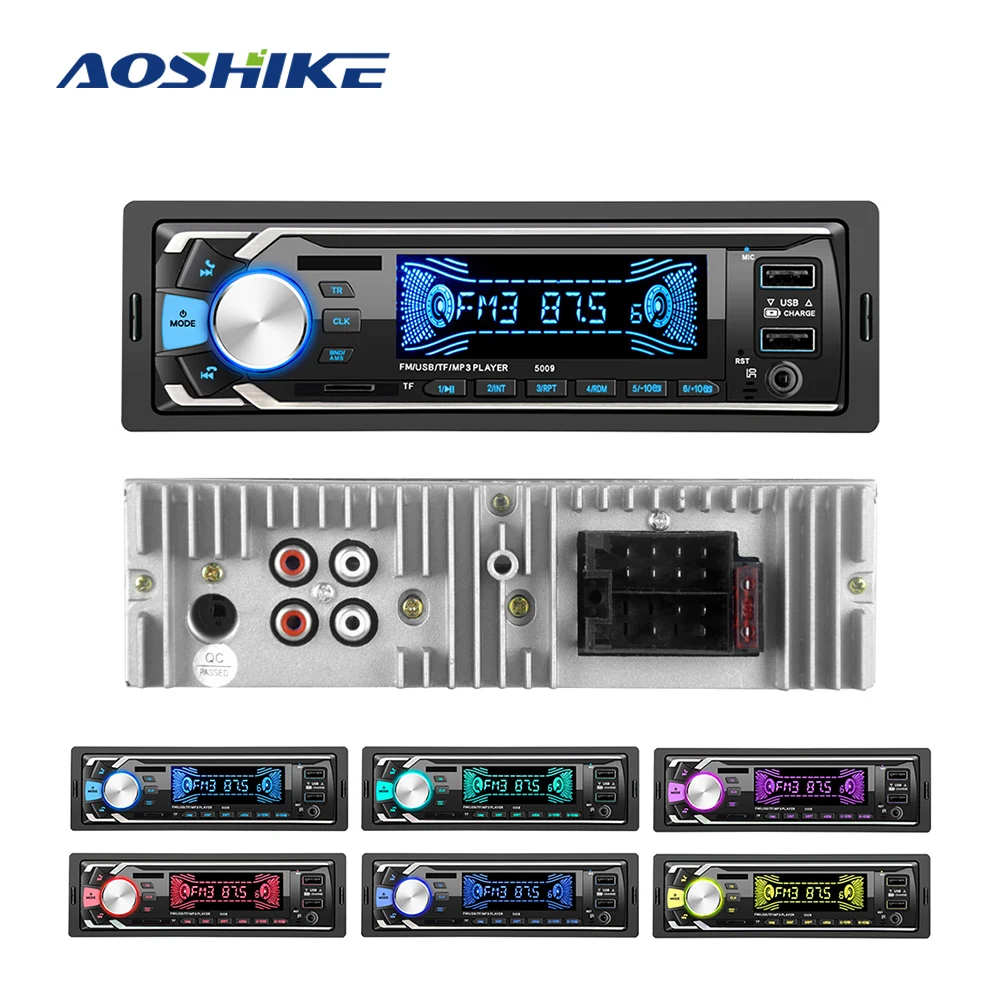 AOSHIKE Bluetooth Autoradio Car Stereo Radio FM Aux Input Receiver TF USB 12V In-dash 1 Din Car MP3 Multimedia Player Dual USB