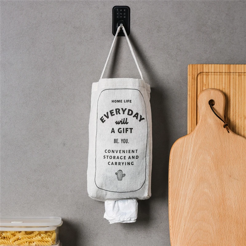 Garbage Bag Storage Bag Double-portable Kitchen Wall-mounted Debris Storage Box Simple Mini Portable Lazy Local storage 