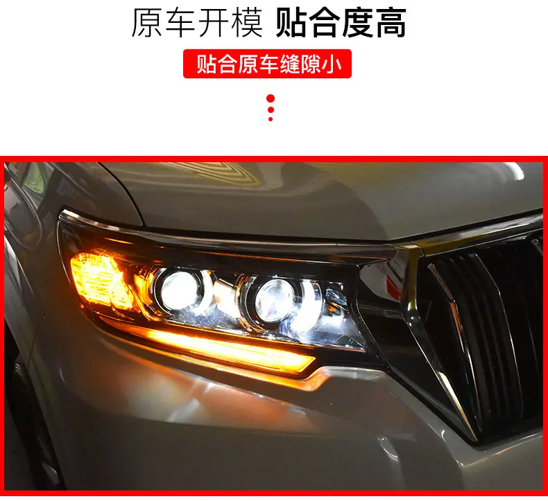 BeingWins, автомобильный Стайлинг для Toyota Prado-, все светодиодный головной фонарь, чехол, фары, линзы ближнего света