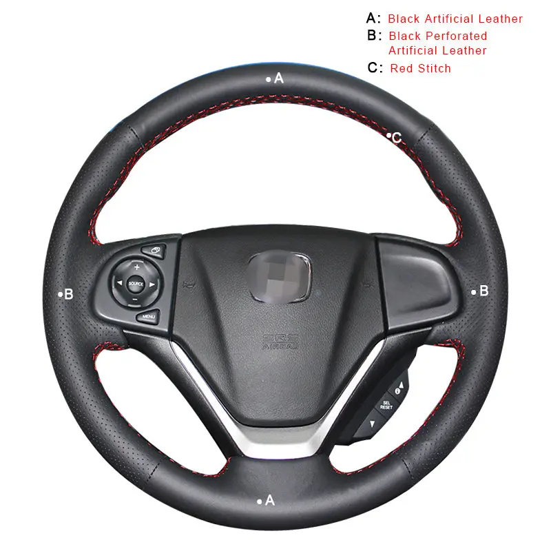 Автомобильная Оплетка на руль для Honda CRV 2012- ручной работы DIY Авто Чехлы для интерьера аксессуары для автомобиля-Стайлинг - Название цвета: Artificial Leather