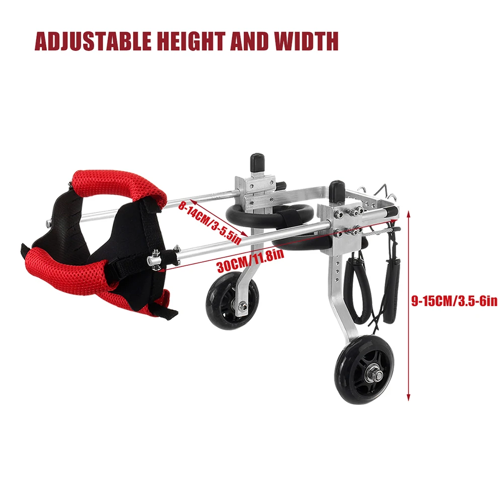 

Aluminium Alloy Adjustable Disabled Dog Handicapped Accessories Home Tool Cat Heath Care Assisted Walking Small Pet Wheelchair