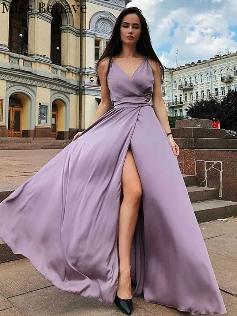 DD JYOY простое вечернее платье для женщин сексуальное переднее Сплит элегантное женское торжественное платье вечернее платье для вечеринки открытая спина линия
