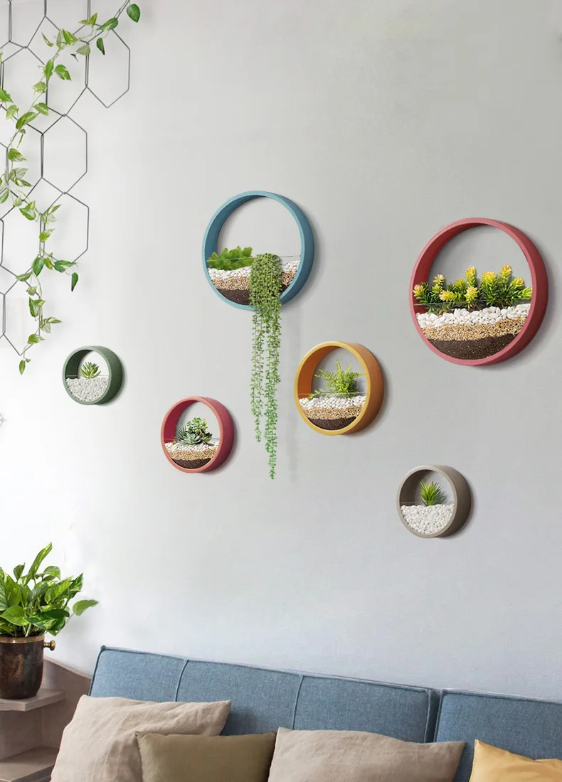 Креативный гидропонный настенный цветочный горшок для декора стен, круглая железная ваза, стеклянный горшок для растений, горшок для суккулентов, горшок для растений, для гостиной, дома