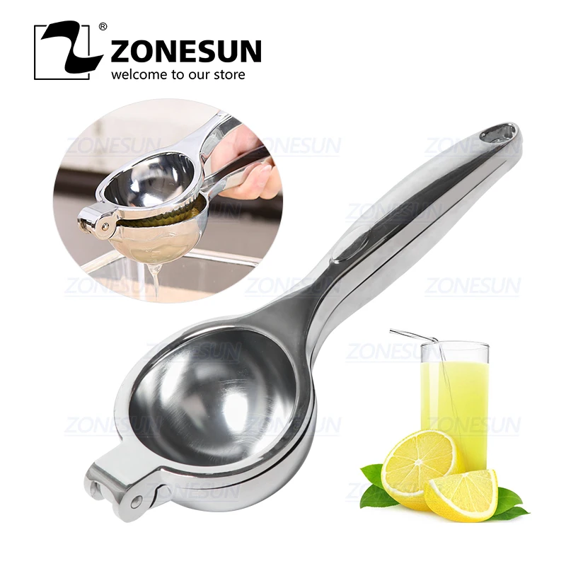 

ZONESUN Mini Stainless Steel Citrus Fruits Squeezer Orange Lemon Pomegranate Hand Press Manual Juicer Lemon Pressing Machine