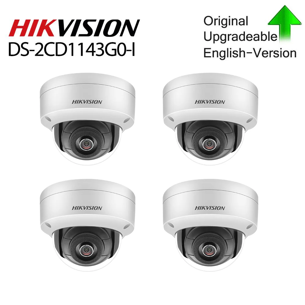 Hikvision оригинальный DS 2CD1143G0 I POE Камера 4 шт./лот видео 4MP ИК Сетевая купольная