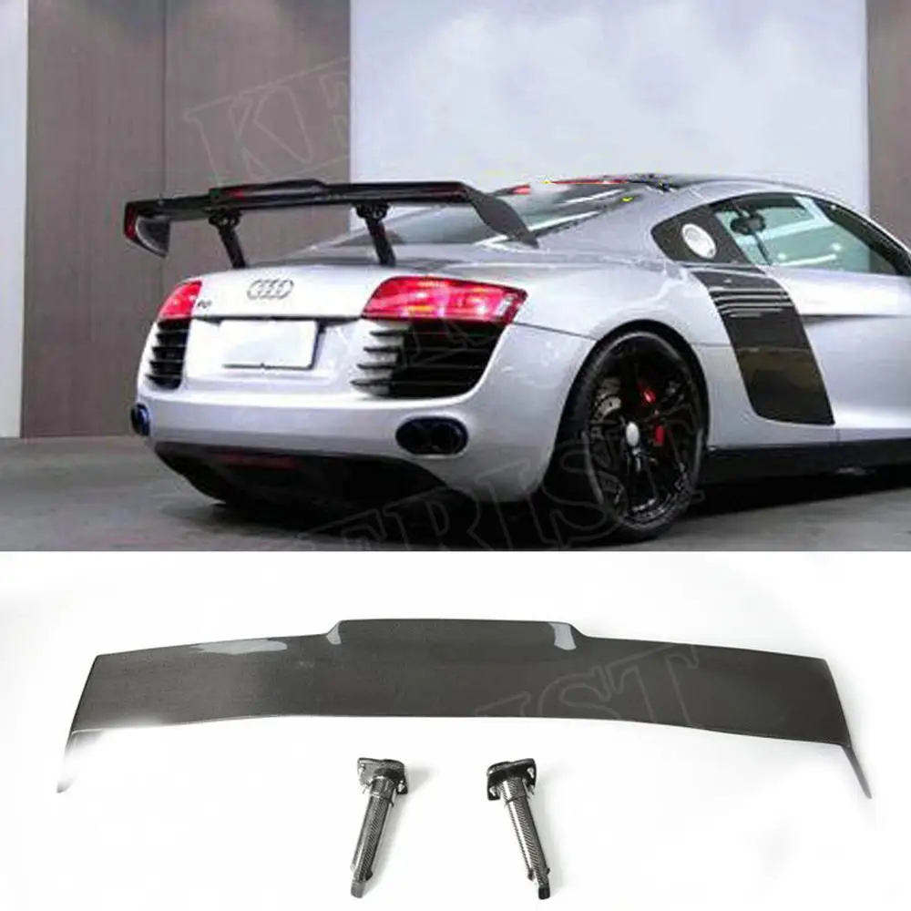 R8 GT Стиль углеродного волокна авто задний спойлер багажника крыло для Audi R8 GT Крыло 2007