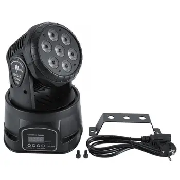 

disco light 7LED RGBW Moving Head Stage Disco Light DMX512 Sound Activated Effect Lights EU Plug 220~240V disco light for home