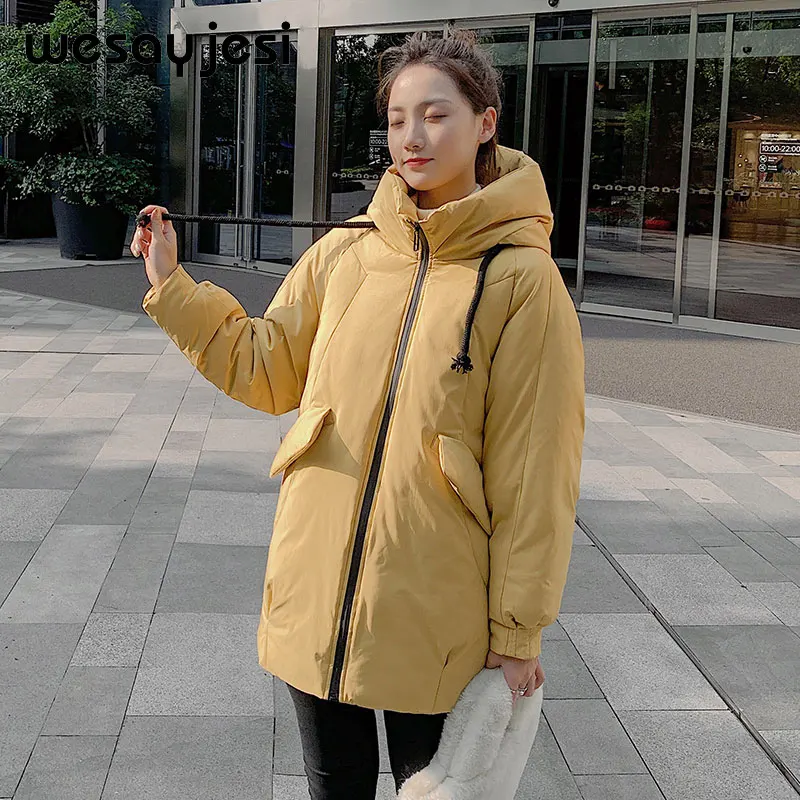 yellow Женские парки, куртки, женские пальто, верхняя одежда, куртки, зимняя женская парка, пальто, утолщенная, двойная, теплая, уличная одежда M-XXL размера плюс - Color: yellow