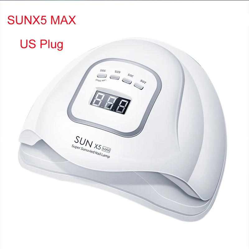 SUNX5 MAX 90 Вт 45 светодиодный s Сушилка для ногтей солнечный светильник для маникюра гелевая ультрафиолетовая лампа для ногтей Светодиодный лампа для ногтей с автоматическим распознаванием ЖК-дисплея - Цвет: SUNX5 Plus (EU Plug)