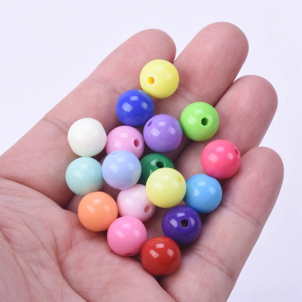 Round Opaque Acrylic Plastic Loose Beads 6mm 8mm 10mm 12mm 14mm 16mm 18mm  20mm