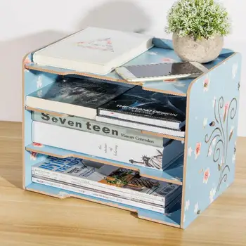 

Wooden Desktop Boxes Shelf Shelf Creative Office Supplies Store Content Sorting Data File Layers