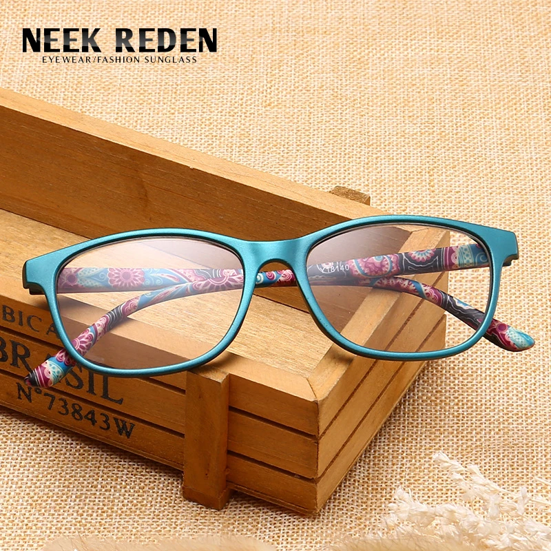 Red Green Computer Reading Glasses Women Men Oval Clear Resin Magnifier Eyewear Presbyopic Optical Glasses +0.5 0.75 1.75 2.75