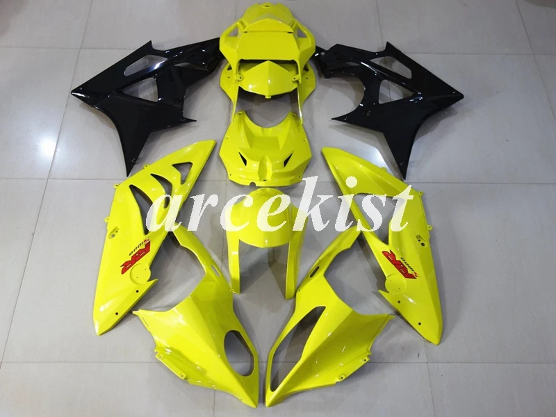 ABS литьевой формы мотоцикла полный обтекатель комплект подходит для S1000RR 2009- 09-14 обтекатель кузова набор на заказ желтый черный - Цвет: Yellow Black