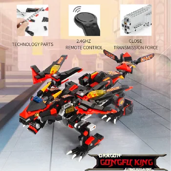 

433PCS Children RC Building Block Toys Anime Mech Dragon DIY Creative Assembly Electric Toys Kids Gift Compatible Technic