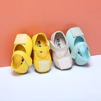 

2020 Fashion Baby Girls Shoes Toddler Princess Shoes Solid Color 0-3 Years Old Princess Leather Shoes Baby Girls Shallow Flats