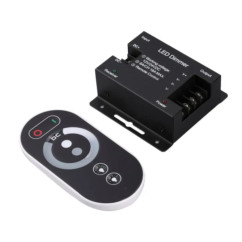 Сенсорный светодиодный RGB Управление; RF одиночный Цвет диммер 433 МГц Беспроводной DC 12 V-24 V светодиодный пульт дистанционного управления Управление для Светодиодные ленты света