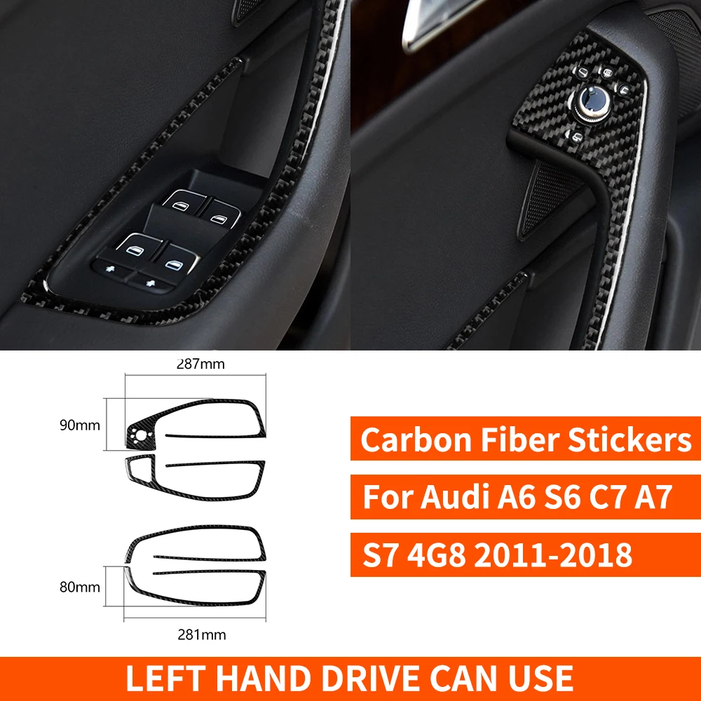 BETTERHUMZ Compatible With Audi A6 C7 A7 4G8 2012-2018 For Alcantara Dashboard Headlight Switch Knob Panel Trim Stickers Car Interior Tuning Accessories