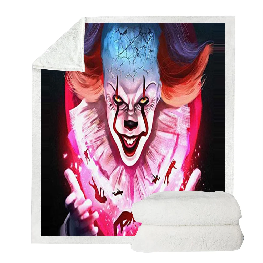 BZKH1371 Stephen King's It Chapter 3d печать путешествия постельные принадлежности выход пледы Флисовое одеяло-покрывало одеяло на искусственном меху диван квилт для софы крышка - Цвет: BZKH1371