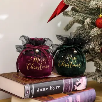 

New Christmas Gift Bag Warm Winter Christmas Velvet Safe Fruit Gift Bag Christmas Decorations Children's Candy Bag Gift Bag