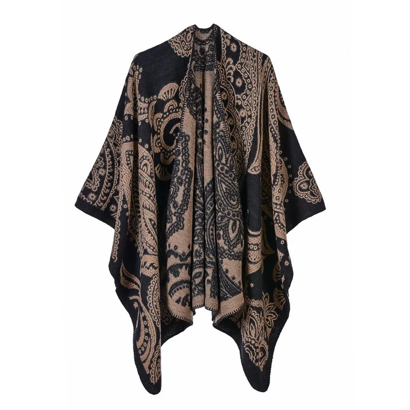 2022 Nueva moda invierno cálido ponchos y capas para mujer chales y envolturas de gran tamaño cachemira pashmina bufanda femenina mujer