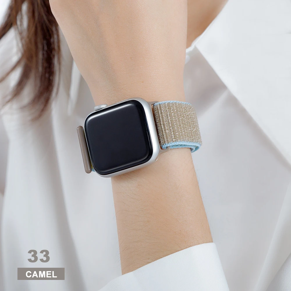 Camel Тканый нейлоновый ремешок для apple Series 5, ремешок для часов 42 мм, 44 мм, 38 мм, 40 мм, спортивный нейлоновый браслет для iwatch 4/3/2/1 - Цвет ремешка: Camel