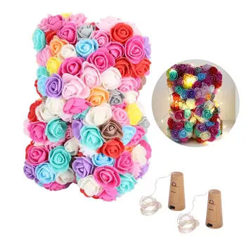 

25cm LED Light Bear Artificial Foam Rose Bear Wedding Anniversary Valentine's Day Birthday Gift Wedding Gift Flower