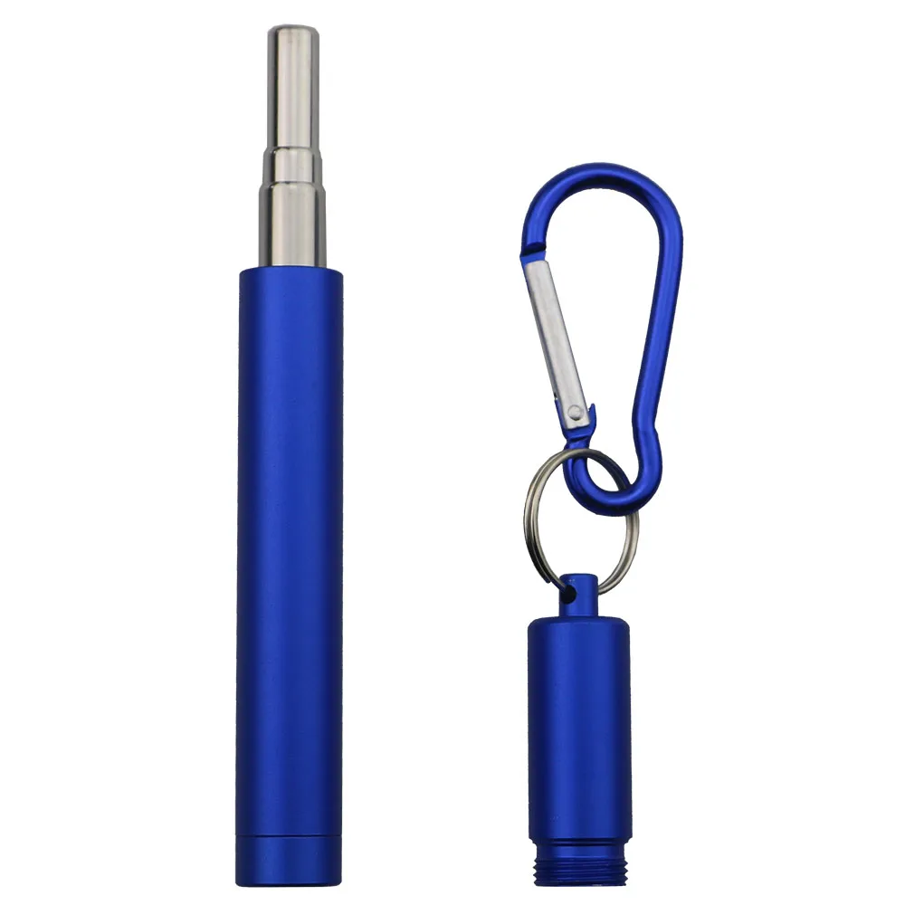 Reusable Retractable Drinking Straws Portable 304 Stainless Steel Telescopic Straw Traveling Foldable Straw with Case and Brush