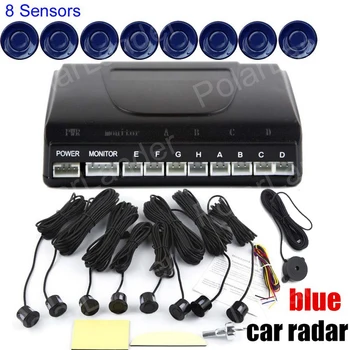 

12V Detector System Kit Indicator Probe Auto Reverse Backup Car Parking Sensor 8 Sensors Sound Alert BEBE sound Alarm