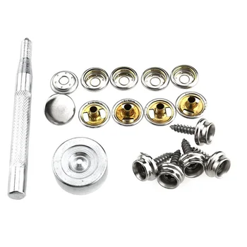 

47PCS/Set 15mm Screw Press Stud Durable Boat Cover Fitting Sockets Anti Rust Snap Fastener Kit Buttons Hardware