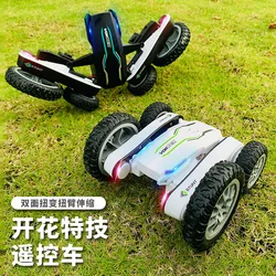 Télécommande sans fil double face pour voiture de cascade, jouet pour enfants, rotation à 360 ° 