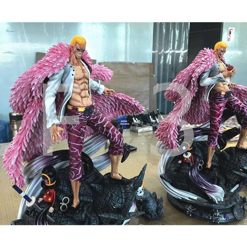 2" Цельная статуя Dressrosa бюст donquixote doflamingo полноразмерная портретная нить фруктовая анимационная фигурка GK игрушечная Коробка 50 см V400 - Цвет: Розовый