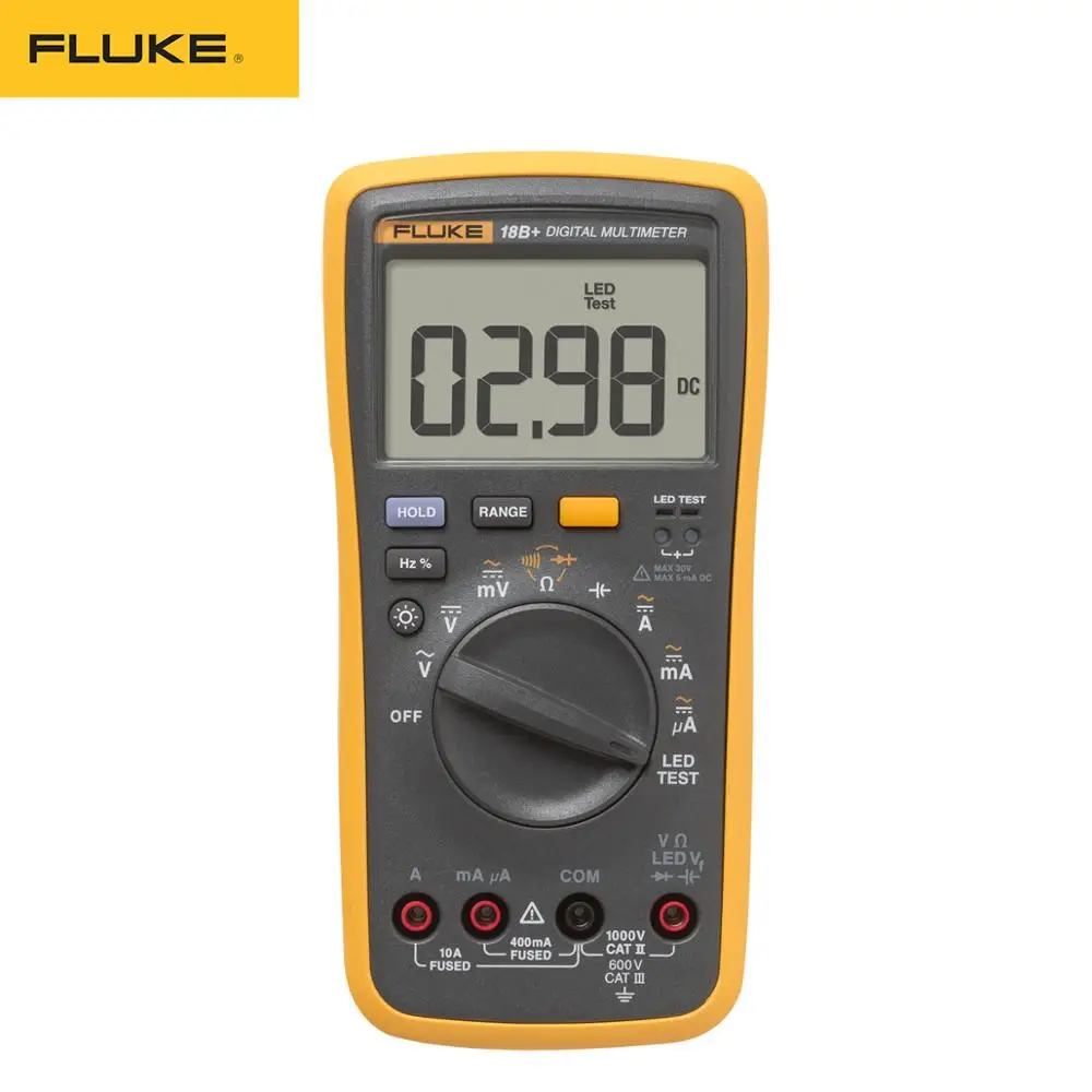 Fluke 18B + LED tester AC / DC voltage and current digital multimeter