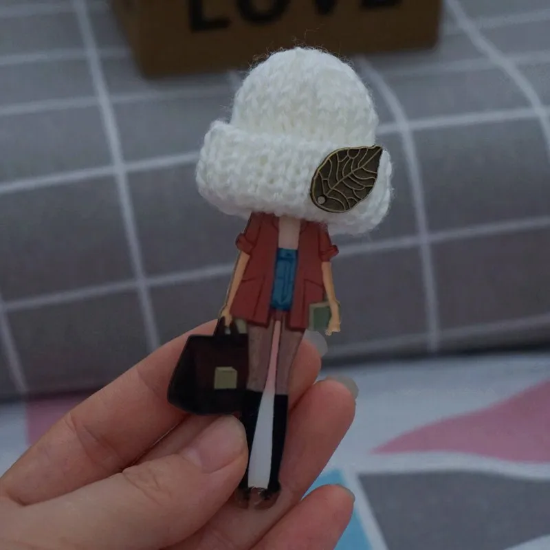 Шерстяная шляпа бокал для вина, брошь в виде kawaii значки булавки для одежды в стиле Харадзюку аксессуары украшения