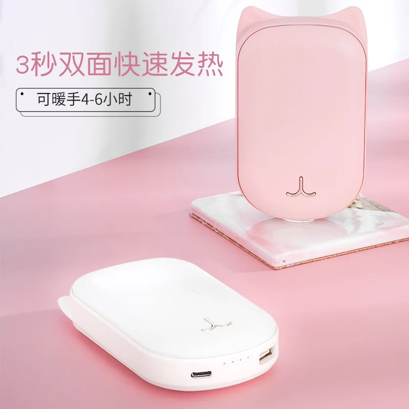 Мультяшные USB 50-60C грелки для рук, 2 в 1, аккумулятор 3600 мАч, портативная грелка для рук, внешний аккумулятор, быстрый нагрев, мини перезаряжаемый
