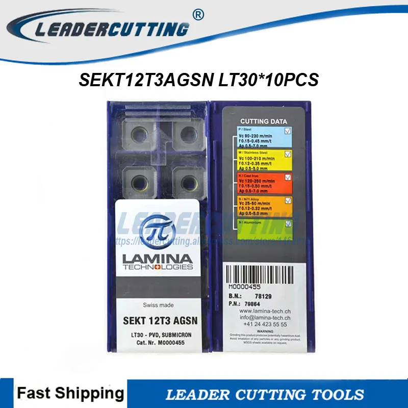 SEKT12T3AGSN LT30 SEKR1203AFTN LT30* 10 шт. LAMINA фрезерные Вставки для фрезы