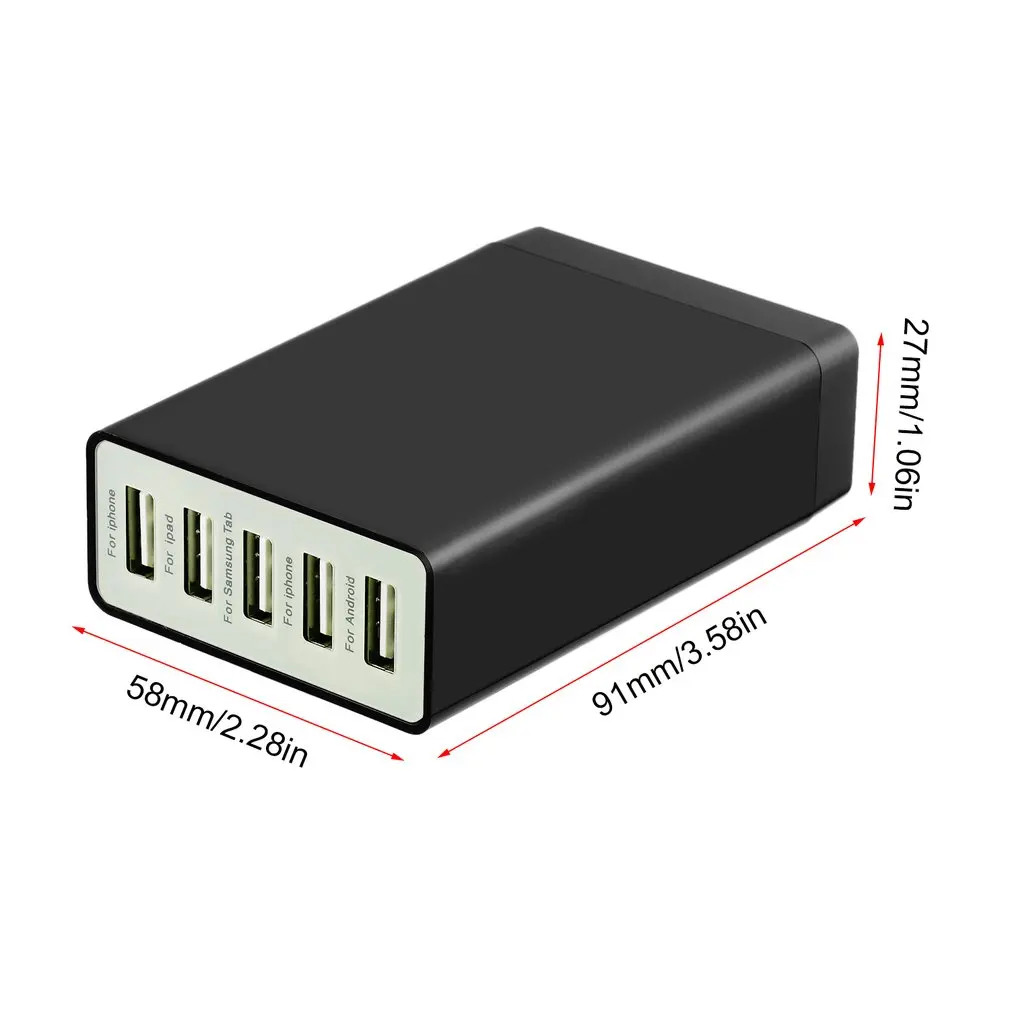 5 в 8A 5 портов USB зарядное устройство с кабелем для передачи данных высокоскоростное зарядное устройство для телефона настенный адаптер Зарядка для смартфона зарядное устройство розетка Великобритания США ЕС