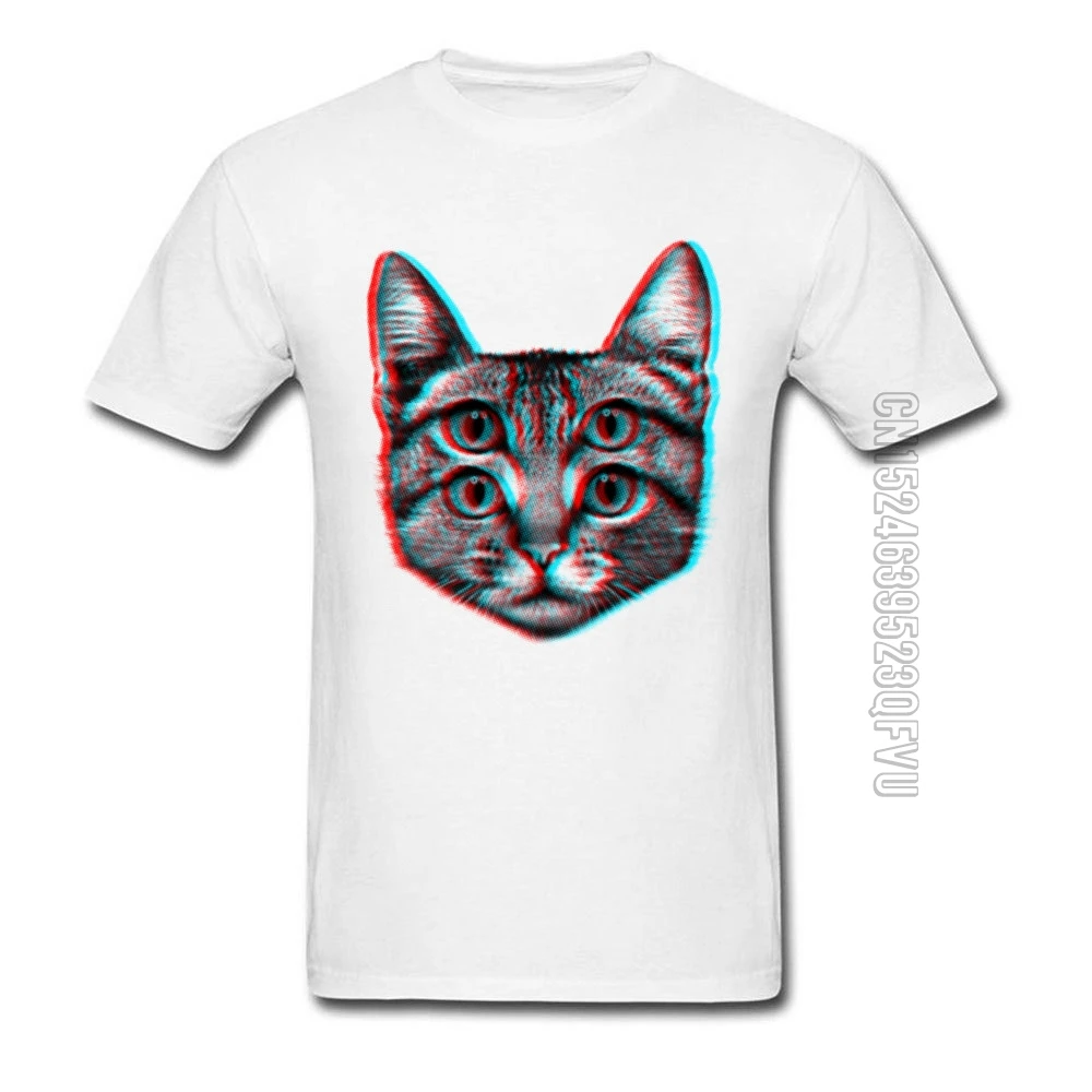 Psychedelic Brainsick Cat T Shirt Neko Rahman Kitten Animal Tshirts 3D bawełna odzież poliestrowa męskie białe topy Tees Miaow