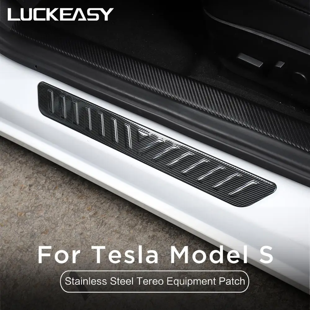 LUCKEASY защитный порог для Tesla Model 3 2017 2020 нержавеющая сталь отдельно стоящий без
