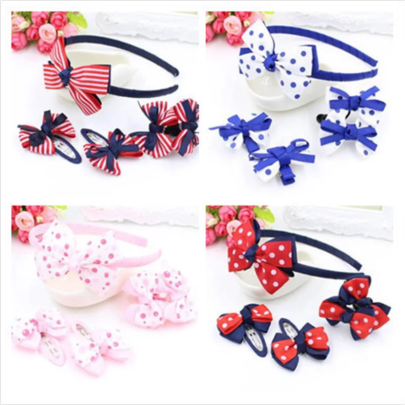 Набор детских заколок для волос с бантом 5 шт./набор |