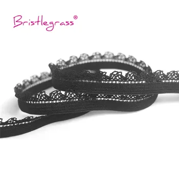 

BRISTLEGRASS 5 Yard 3/8" 10mm Picot Loop Decorative Frilly Lace Trim Elastics Spandex Band Underwear Lingerie Dress Sewing Craft