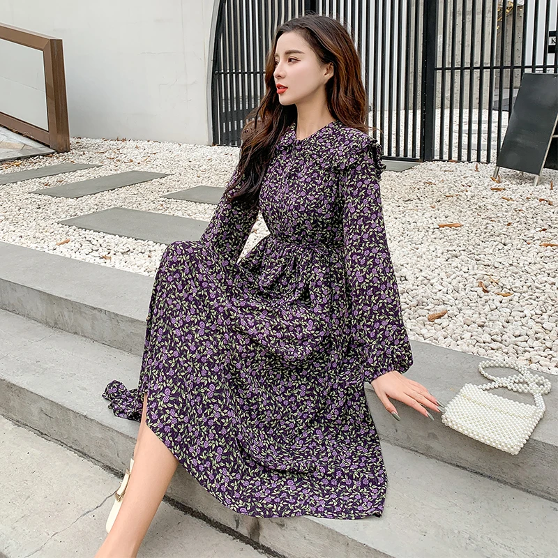 chiffon korean dress