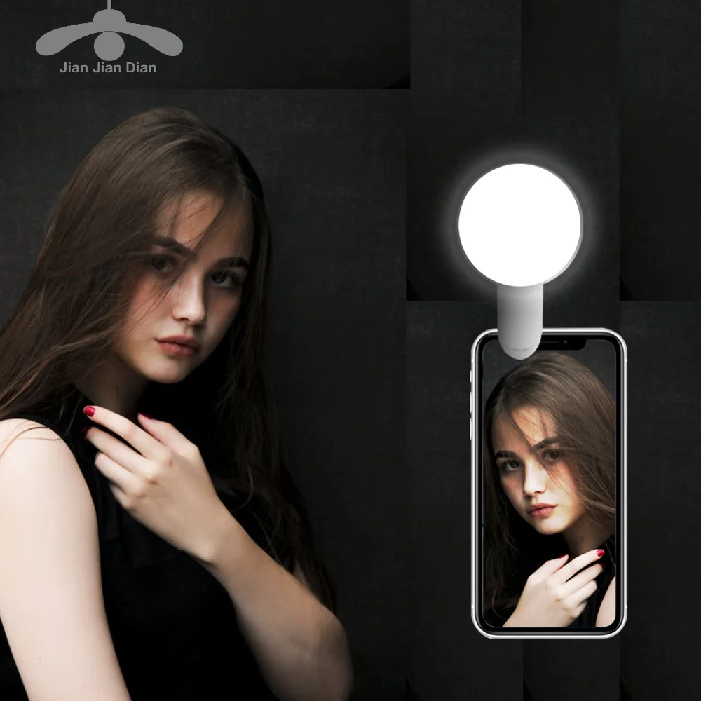 

Cell Phone Selfie Ring Light LED Beauty Fill Lamp Portable Circle Photography Clip Light for Mobile Phone Camera Rechargeable
