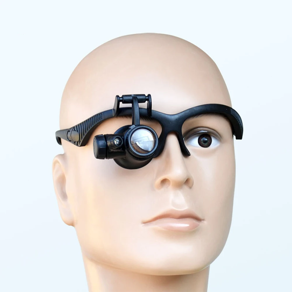 Optical Lenses Portable Headband Single Eye Jeweler Repair Magnifying Glass Multifunctional LED Light Magnifier 10X 15X 20X 25X