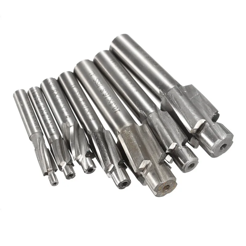 

7 Piece Set Sunk Head Milling Cutter Countersunk Drill HSS AL Flat Countersink End Milling Cutter Drill Bits Set m3-m12